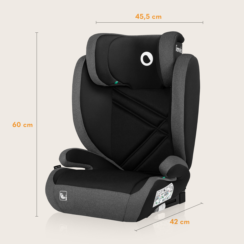 LIONELO Autosedačka Hugo i-Size (100-150 cm) Black Grey